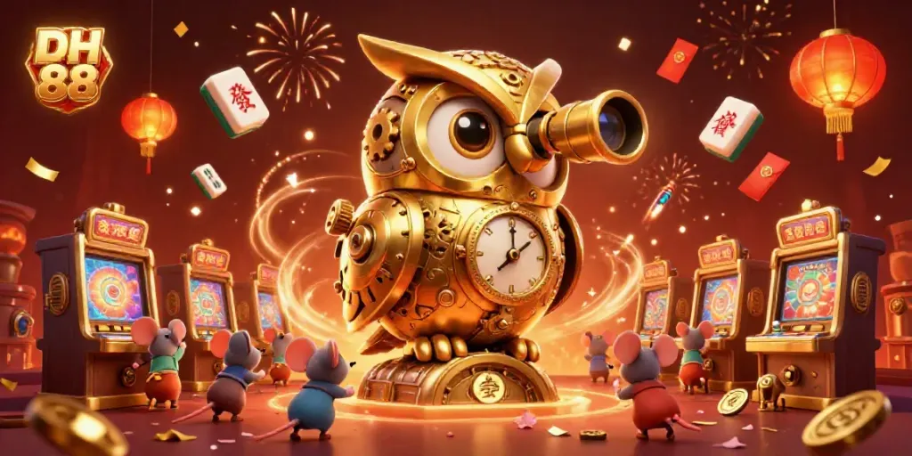 Engage in the thrill of gaming at DH 88 with a vibrant casino illustration featuring rich 3D elements.