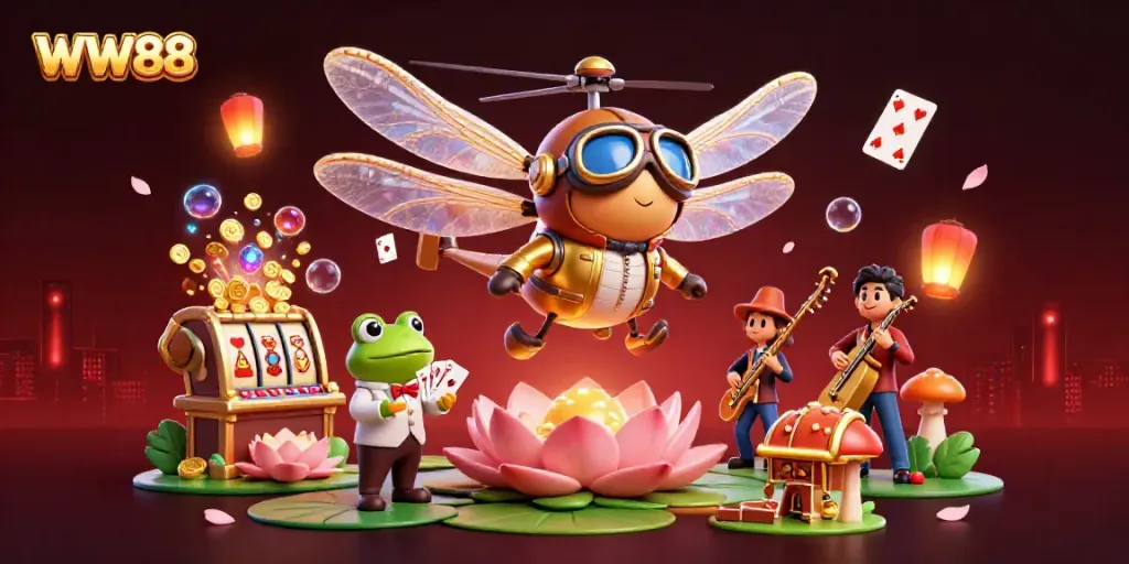 Experience thrilling gameplay at WW88 with vibrant 3D casino characters and dynamic gaming elements.