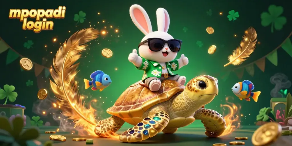 Experience thrilling gameplay with mpopadi login in this vibrant 3D illustration featuring a lucky rabbit.