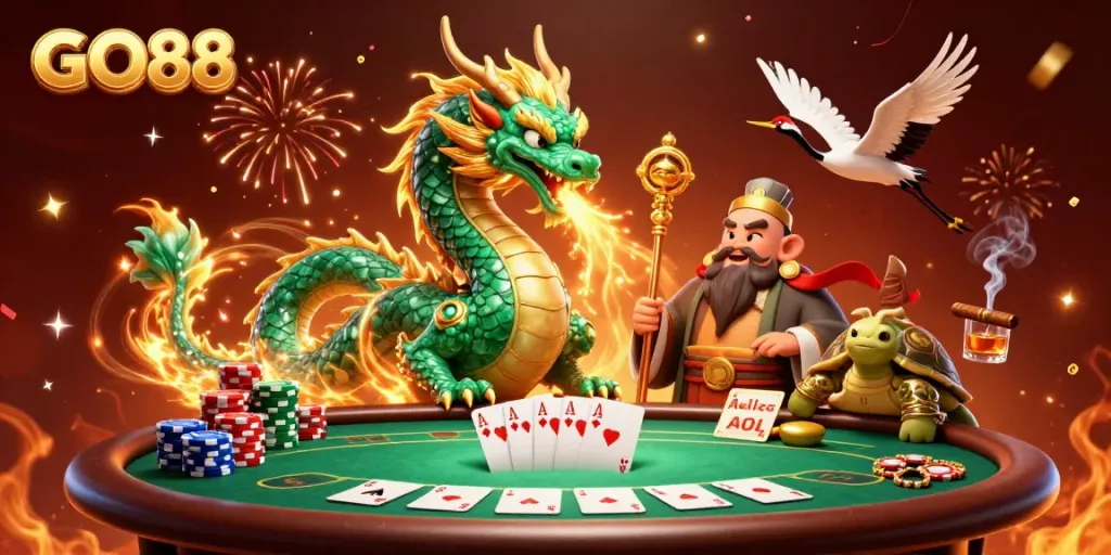 Engage in thrilling gameplay at GO88 with dynamic casino elements and vibrant characters.