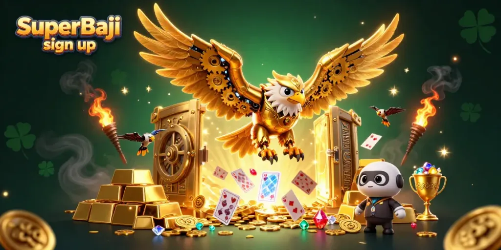 Experience secure and speedy gaming with SuperBaji sign up, featuring dynamic casino elements.