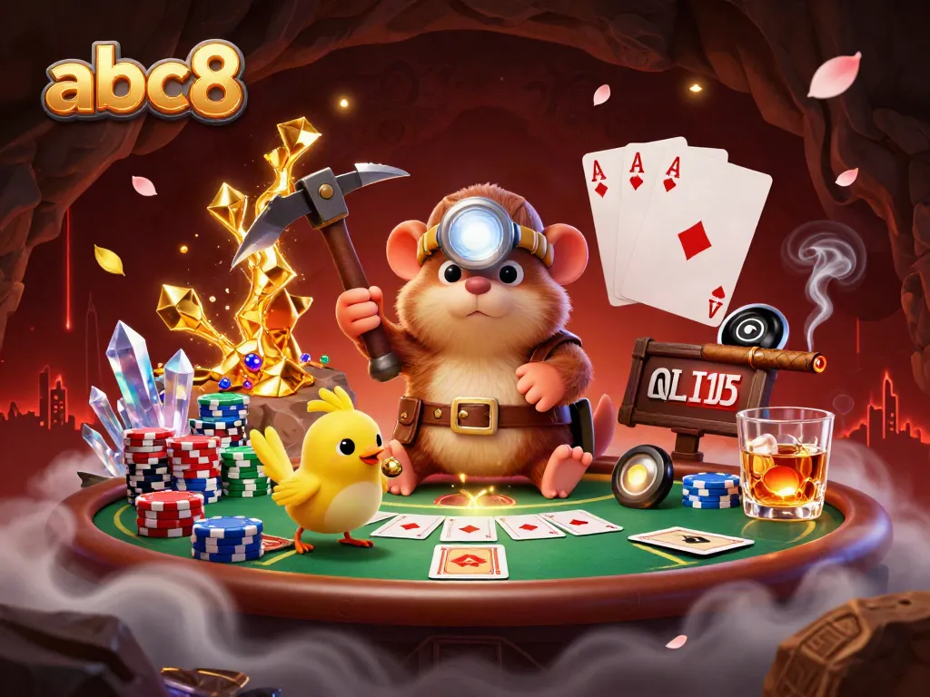 Experience thrilling gameplay at abc8 with a treasure hunter mole and casino elements.