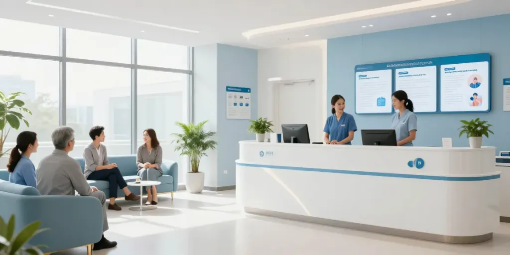 Ac peptides semaglutide in a modern healthcare setting showcasing patient care and medical services.