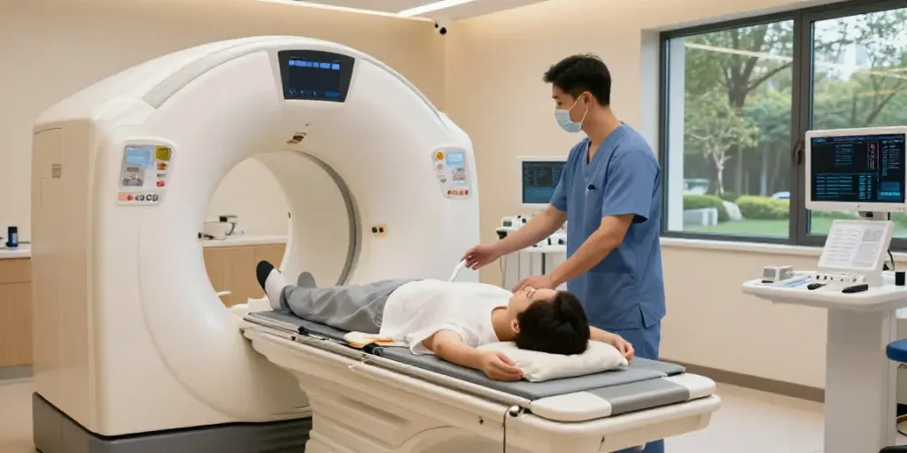 Moderne Radiologie Wolfsburg mit CT-Untersuchung in beruhigender Atmosphäre