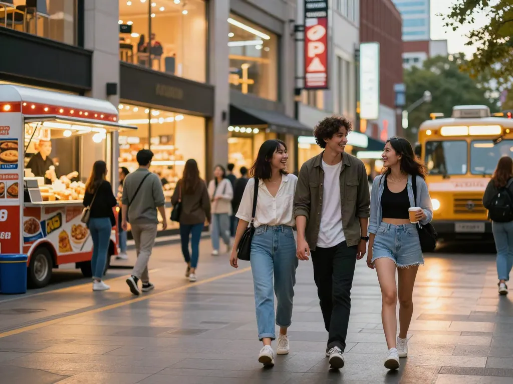 Engaging urban scene with young couple enjoying the vibrant atmosphere near paydayloans-on.ca.