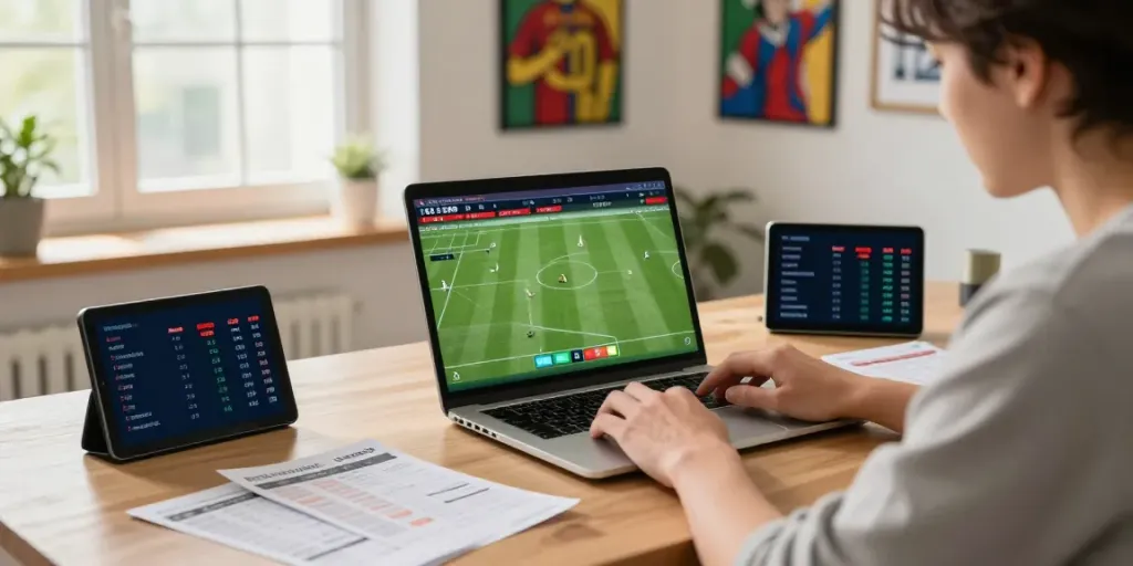 Engaged sports enthusiast using WWBOLA for live match betting analysis.