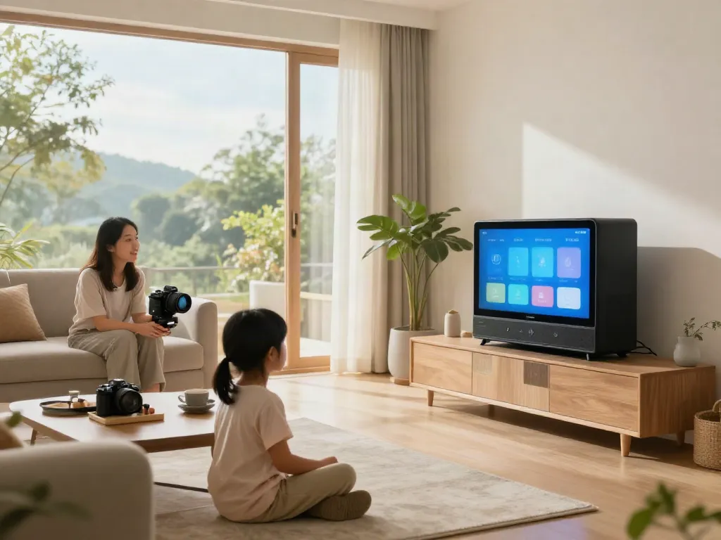 Experience home automation with خانه هوشمند جهان اسمارت in a modern living space.